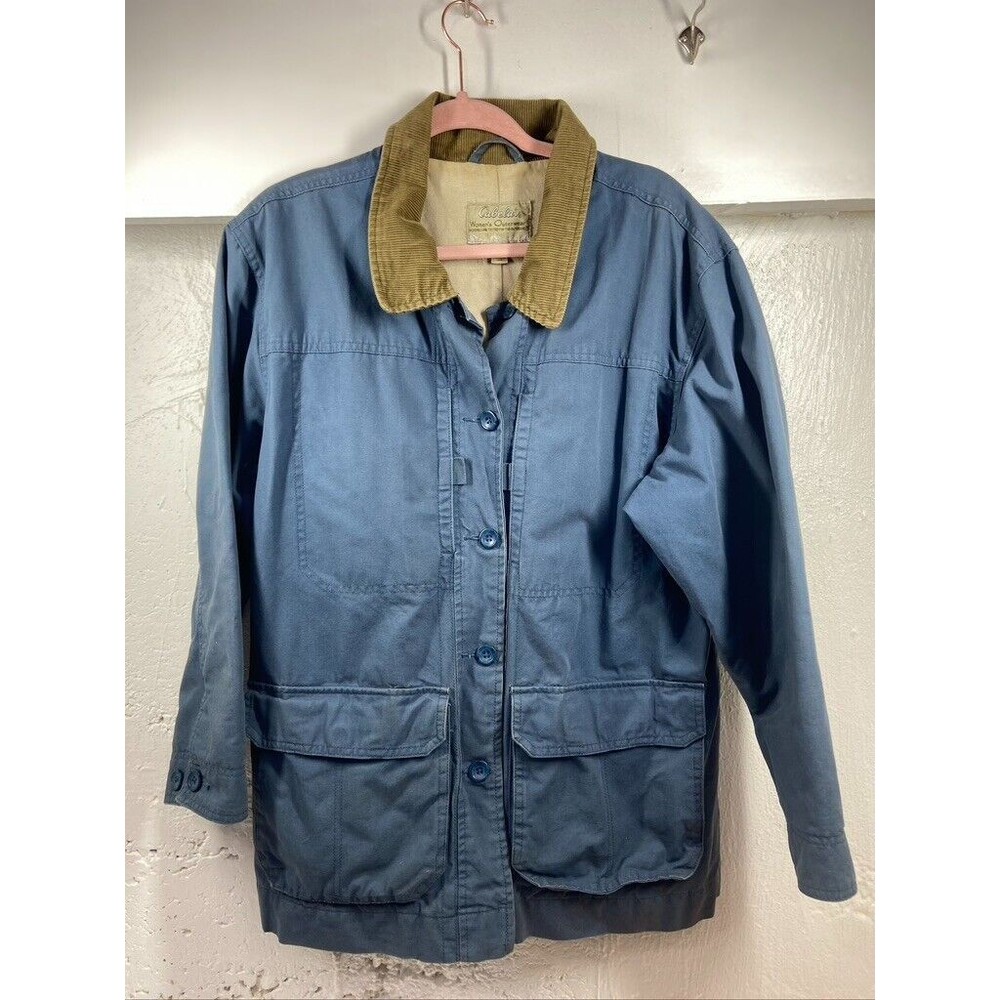 CABELAS WOMENS XLARGE BLUE CANVAS CHORE COAT